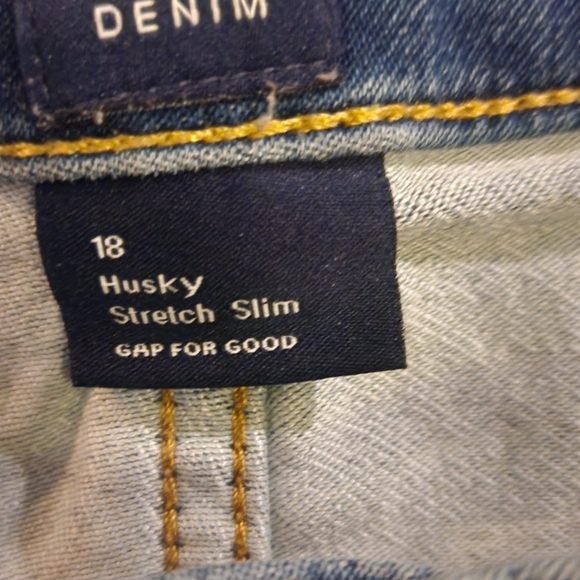 Kids Gap jeans. Stretch, slim size 18 Husky. Medium blue - Picture 4 of 5